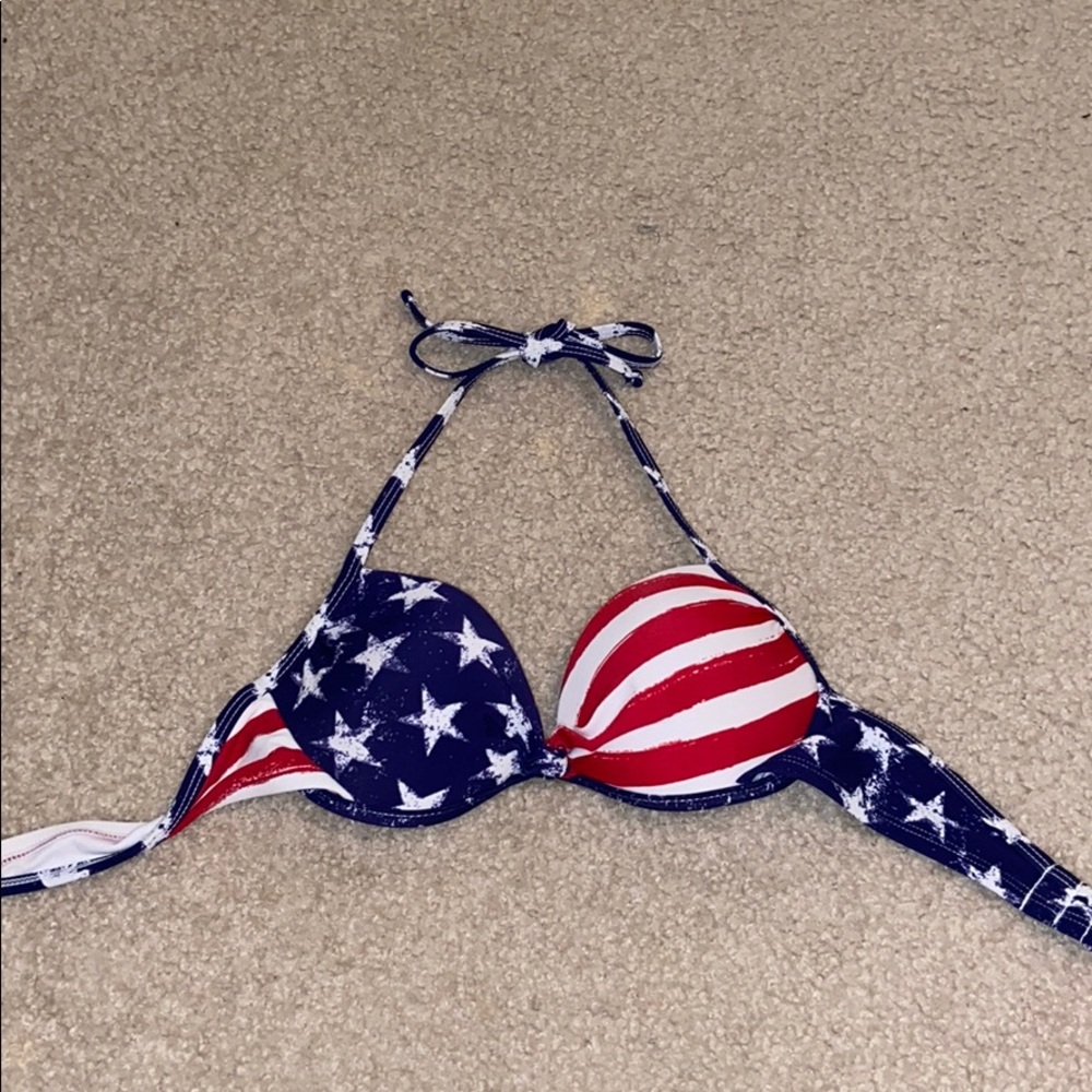 red white blue USA bikini padded top